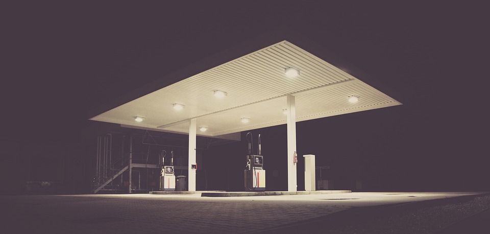 gas station lights